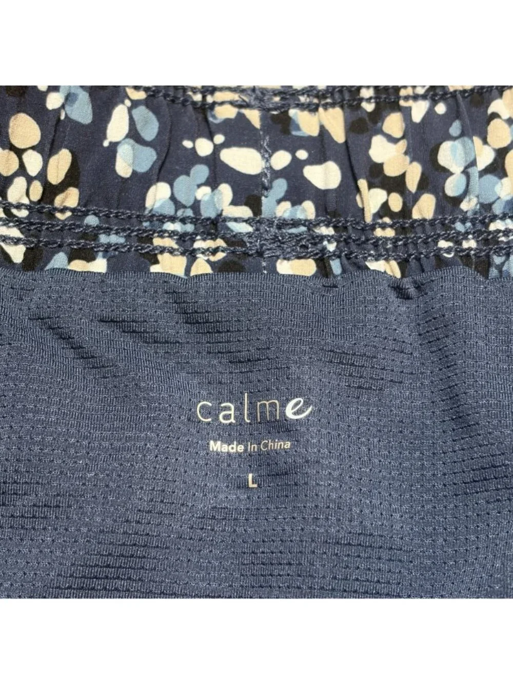 Johnny Was Calme Elements Travel Shorts Large Blue Multicolor Activewear NEW